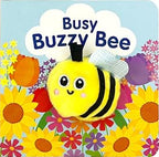 Children's book cover with a plush bee toy on a floral background