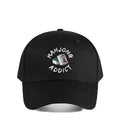 Black cap with 'Mahjong Addict' text and design on a white background