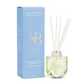 Aromatic reed diffuser with a blue box featuring 'AB' branding on a white background