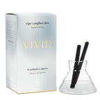 Vivid fragrance diffuser with packaging on a white background