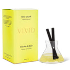 Vivid lime splash fragrance diffuser with packaging on a white background