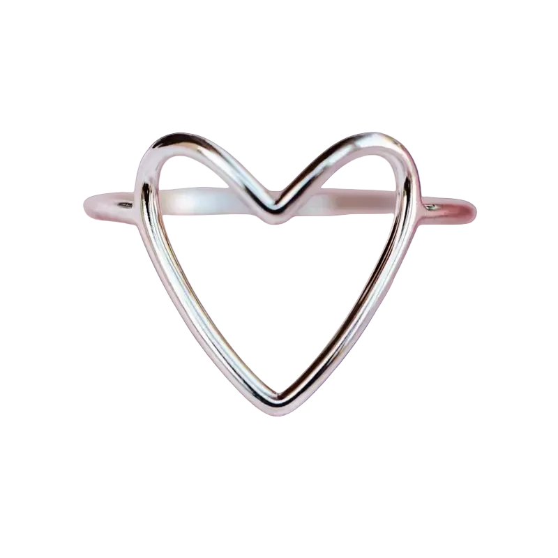 Heart-shaped ring on a blue background