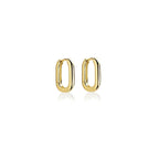 Gold hoop earrings on a white background