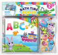 Bath time books packaging with colorful characters and 'ABCs' text