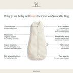 Baby blanket with text explaining its benefits