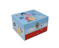 Decorative jewelry box with cartoon characters on a blue background