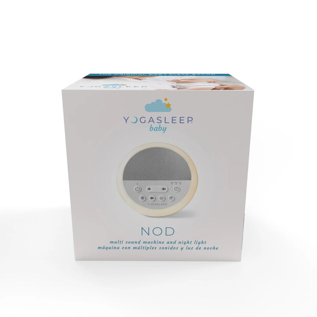 YOGASLEEP baby NOD multi-round machine and night light retail box, shown on a clean white background.
