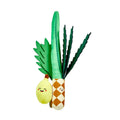 Plush toy shaped like a lemon with a smiling face on a white background