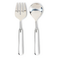 Silver fork and spoon on a white background