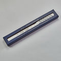 Blue box with a white blade inside on a gray background