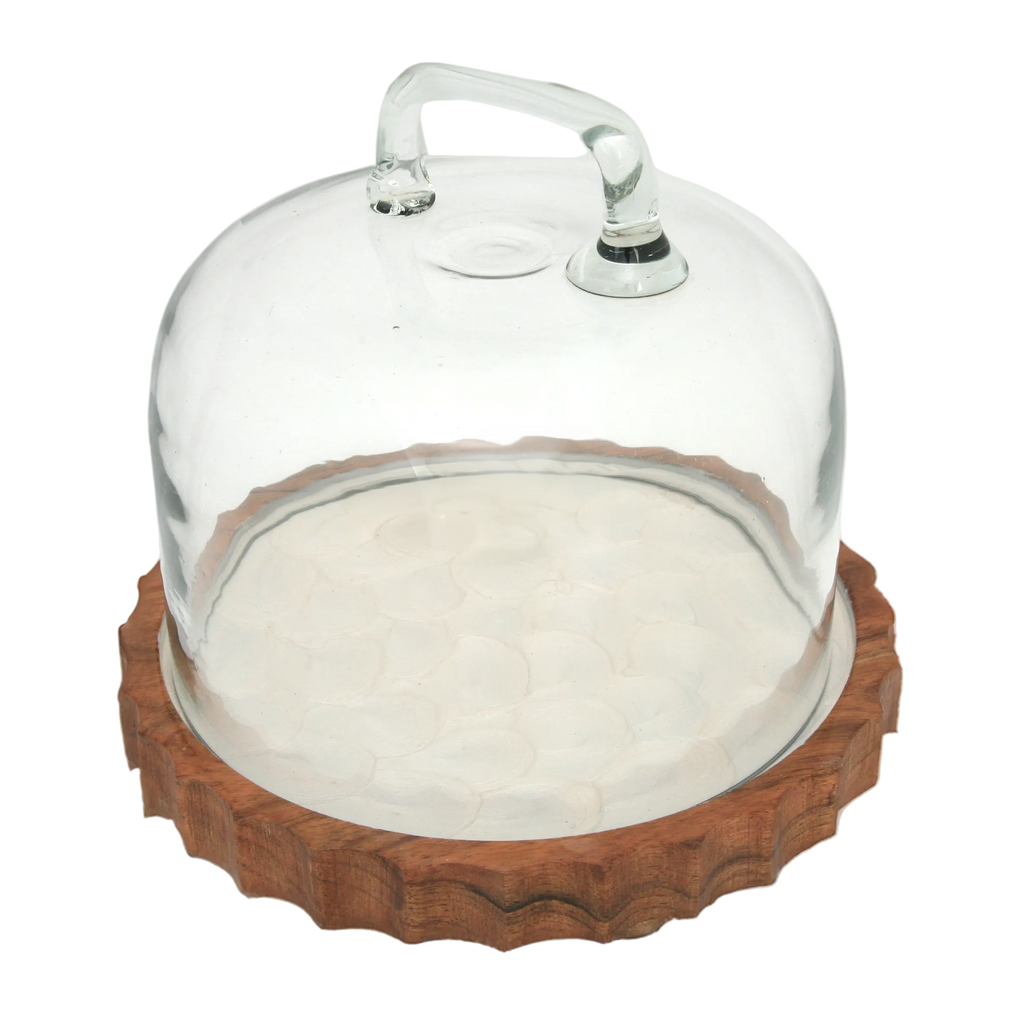 Glazed ceramic and Wood Cake Dome image 0