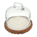 Glazed ceramic and Wood Cake Dome image 0