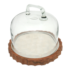 Glazed ceramic and Wood Cake Dome image 0