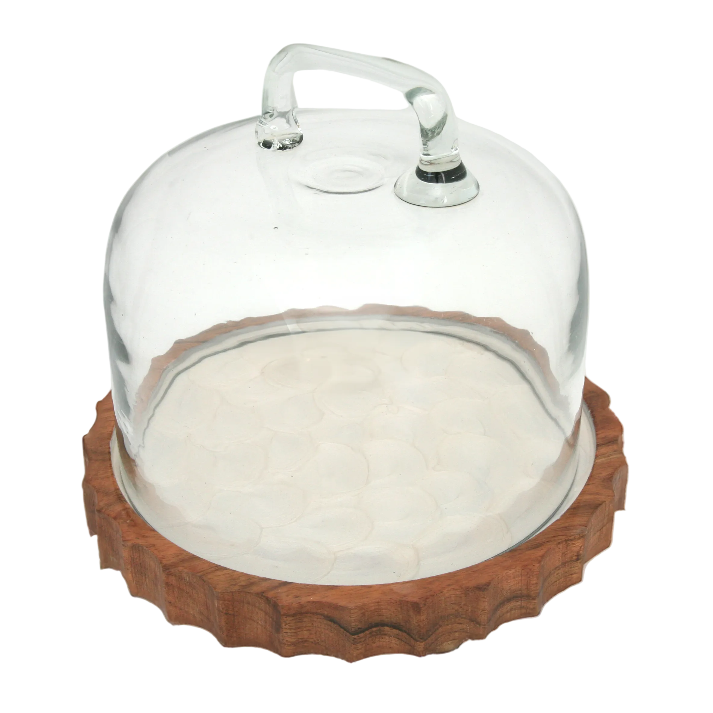 Glazed ceramic and Wood Cake Dome image 0