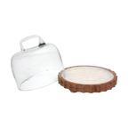 Glazed ceramic and Wood Cake Dome image 1