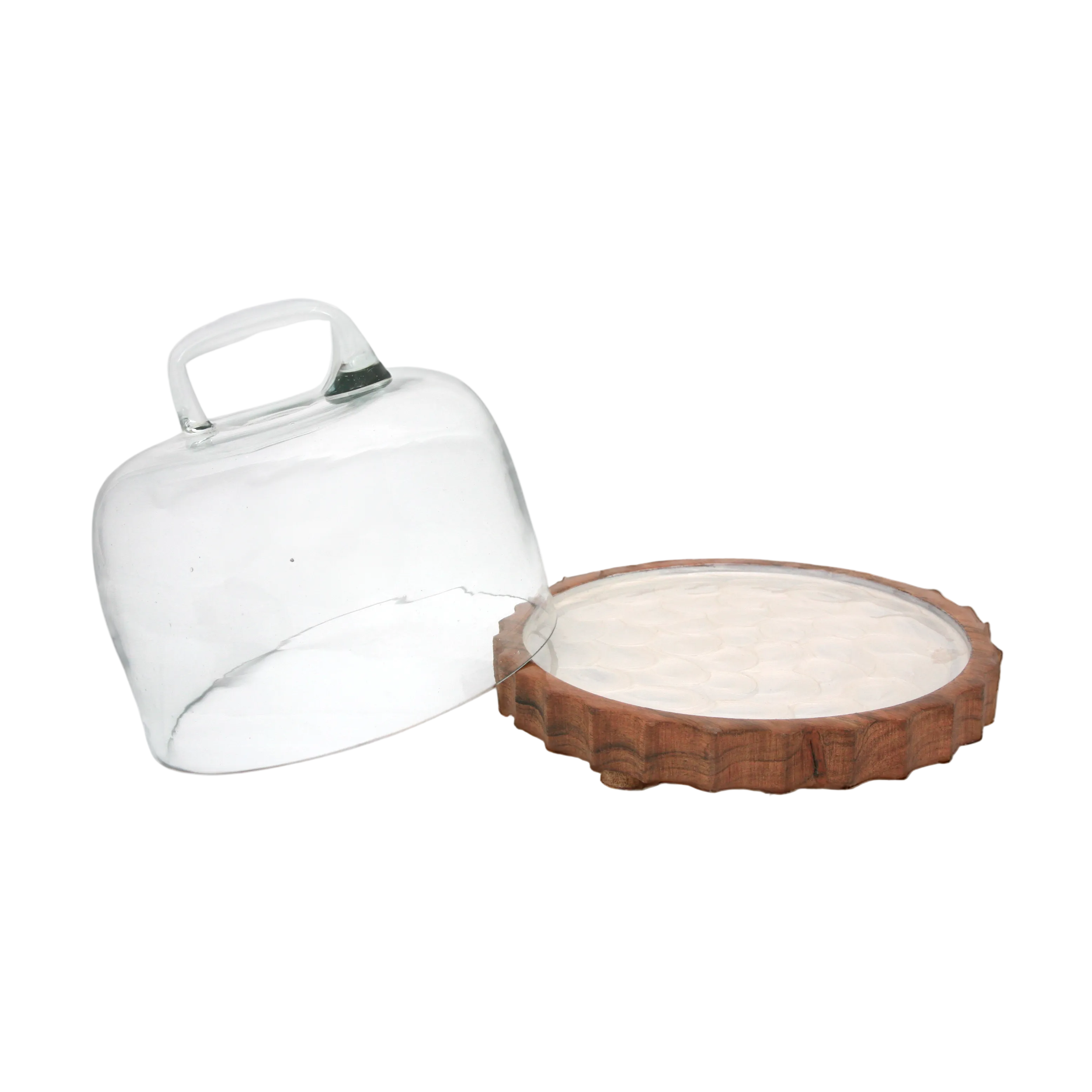 Glazed ceramic and Wood Cake Dome image 1