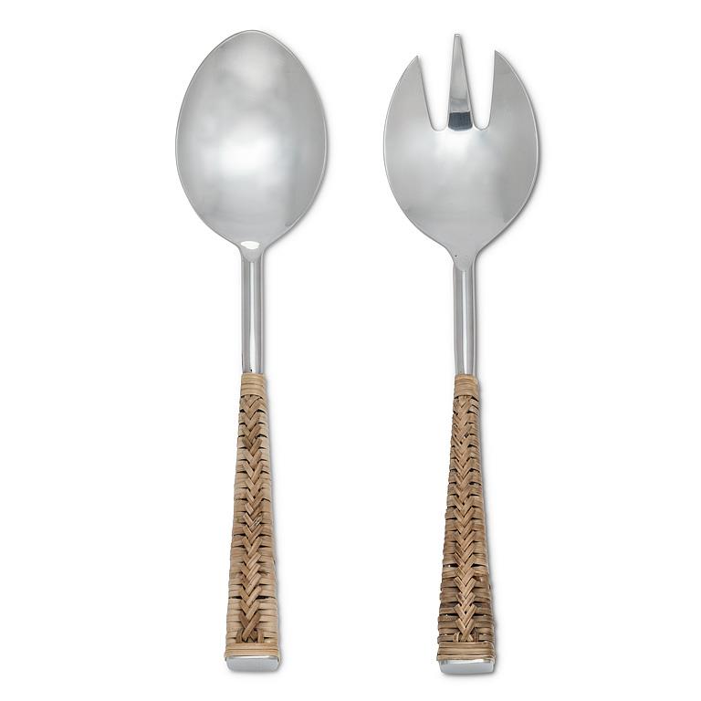 Rattan Handle Salad Servers
