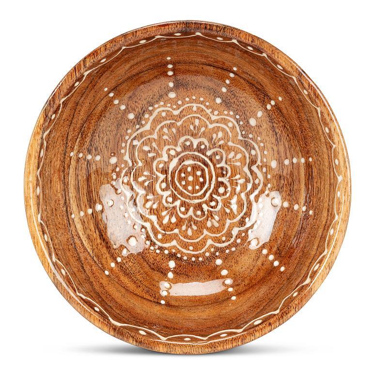 Wooden Bowl with Sunburst