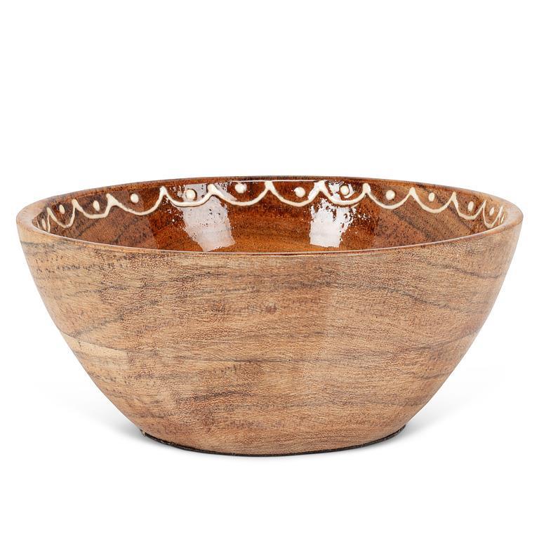 Wooden Bowl with Sunburst